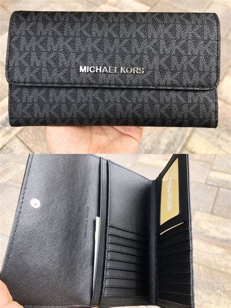 michael kors signature jet set large travel slim wallet